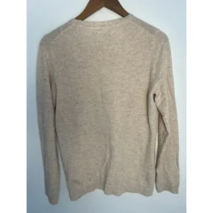 LL Bean Men Med‎ 100% Cashmere Crewneck Sweater Oatmeal Beige Heather thumbnail 4