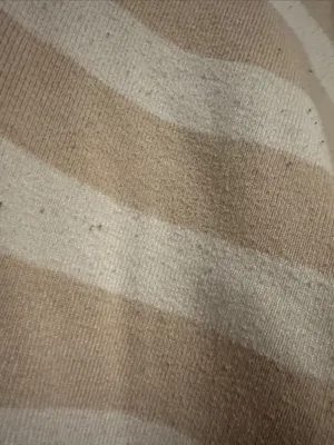 Sincerely Jules Beige and White Striped Half-Zip Sweater thumbnail 4