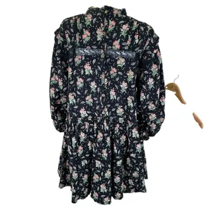 Pilcro Anthropologie NWT Large Long‎ Sleeve Mock Neck Swing Mini Dress Floral thumbnail 5
