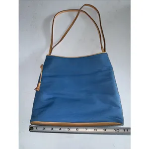 Ralph Lauren Shoulder bag Blue Fabric Tan‎ Leather Trims thumbnail 4