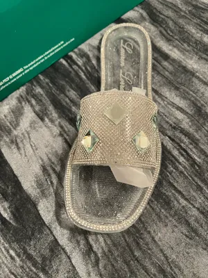 Elegant Silver Slide Sandals by Lauren Lorraine thumbnail 2