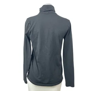J.Crew Women's Black Turtleneck Foldover Long Sleeve Sweatshirt Sweater Top Sz M thumbnail 2