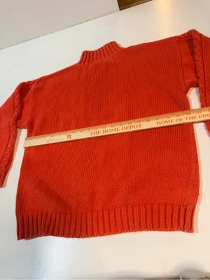 Nuovo Cable Knit Mock Turtleneck Sweater in Orange thumbnail 10