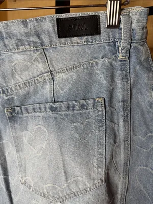 PTCL Heart Jacquard Barrel Leg Jeans Light Wash Size 29 / 10 thumbnail 8