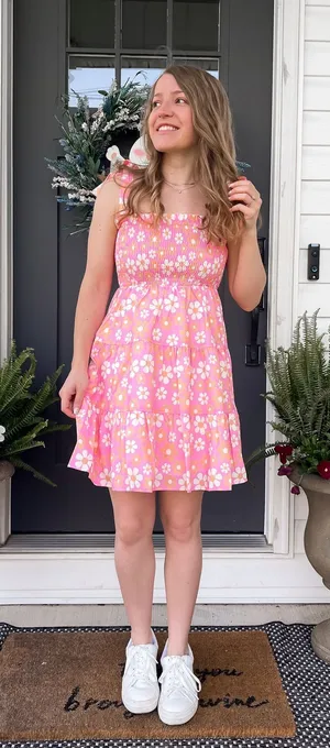 Pink Lily Pink Floral Dress thumbnail 1