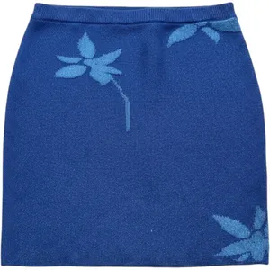 White Fox Heartbreaker Mini Skirt Electric Blue Metallic‎ Knit XS thumbnail 1