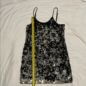 Sparkling Black and Silver Sequin Dress Size L thumbnail 2