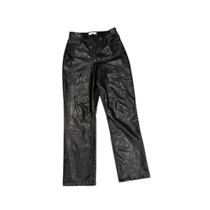 Abercrombie & Fitch The 90’s Straight Ultra High Rise Faux Leather Pants 28 6R thumbnail 2