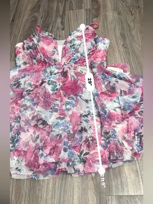 Pink Floral Tie-Waist Mini Dress thumbnail 12