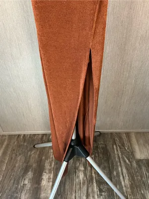 Cowl-Neck Midi Slip Dress in Rust Brown thumbnail 9
