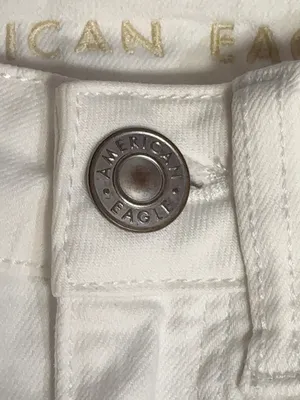 American Eagle White Super Stretch Raw Hem Denim Mini Skirt Size 00 thumbnail 7