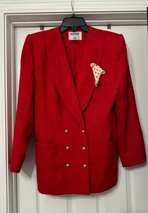 ASL Double Breasted Vintage Blazer is a Size 12. thumbnail 1