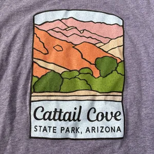 Graphic Cattail Cove State Park Arizona Tee - Purple thumbnail 3
