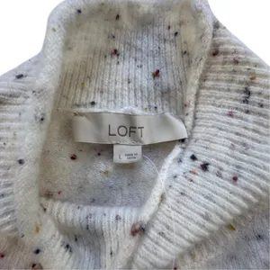 LOFT Mock Neck Flecked Confetti Sweater Womens Large Cream Cozy Pullover NWT thumbnail 4