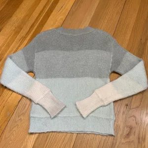Free People Womens Colorblock Fuzzy Wool Blend Crewneck Sweater Grey Mint XS‎ thumbnail 5