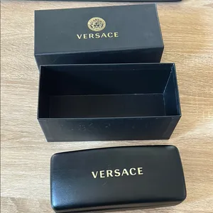 EMPTY Versace Black Sunglass Protective Case AND EMPTY box thumbnail 8