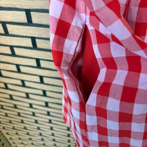Day + Moon Pink‎ And Red Plaid Romper Size Large Pink thumbnail 6