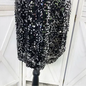 Banana Republic‎ Sequin Sleeveless Shift Party Cocktail Dress Silver Black 2 thumbnail 5