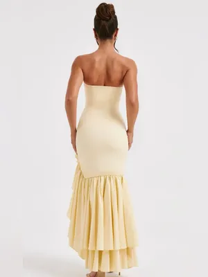 Babyboo NWT Women Small Angelina Maxi Dress in Lemon Princess Coquette Wedding thumbnail 5