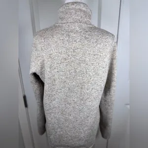 Thread & Supply Fleece Quarter Zip Pullover S Beige Neutral Cozy Chic Capsule thumbnail 2
