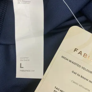 Fabletics Navy Velour High Waisted Bike Shorts L NWT thumbnail 6