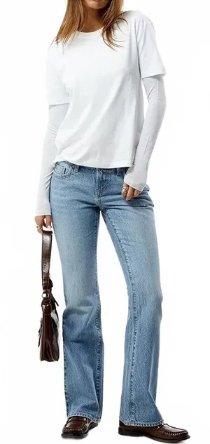 Pacsun Jade Low Rise Bootcut Jeans Double Button Light Blue NWT Atlanta Size 29 thumbnail 1