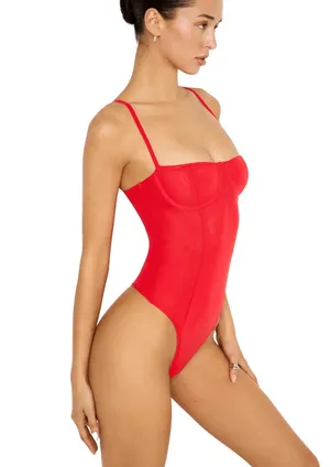 Reoria Corset Demi Bodysuit XS red thumbnail 3