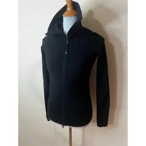 Lululemon In Stride Athletic Jacket thumbholes zipper zip black womens 4 thumbnail 4
