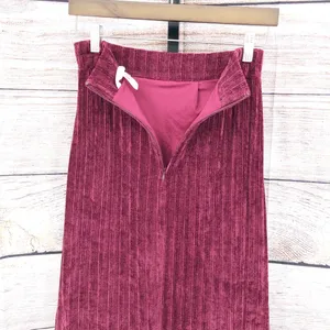 Anthro Hutch Burgandy Velour Midi Skirt Size XS thumbnail 9