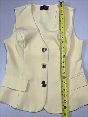 Milk & Honey Women’s Yellow Tailored Vest Size Small V-Neck NWOT Career Chic thumbnail 8