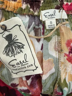 NWT Sabrina Olive Rose Printed 3/4 Sleeve Dress Size Small Tiered thumbnail 7