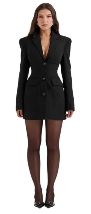 House of cb XS Tall Amia Black Blazer Mini‎ dress black thumbnail 1