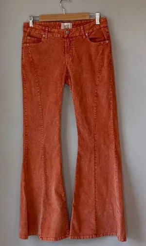 BDG Corduroy Extreme Flares Orange Bell Bottoms Retro thumbnail 1
