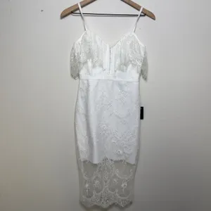 NEW Lulus Women No introduction Needed‎ Dress XS White Lace Party Event Bodycon thumbnail 11