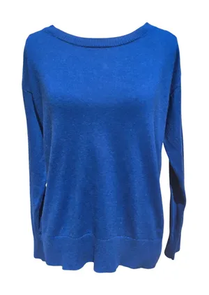 GAP Women's Blue Merino Wool Blend Knit Sweater Crewneck‎ Long Sleeve Medium thumbnail 1
