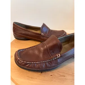Anne Klein Brown Genuine Leather Classic Slip on Loafer Shoe Size 8.5 thumbnail 3
