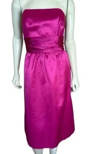 VTG Lilly Pulitzer Pink Satin Strapless Dress Women’s Size 4 thumbnail 1