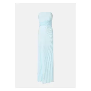 A.L.C. Frank Layla Gown Cascade Light Blue Pleated Satin Maxi Dress Size 8 thumbnail 9