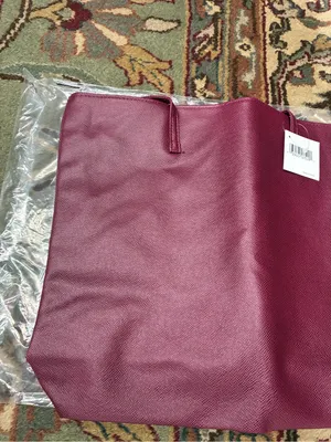 Nordstrom Purse Tote Bag Leather Dark Maroon Burgundy Women’s New With Tags thumbnail 2