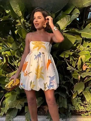 NWT ZARA SHORT VOLUMINOUS PRINTED SUN DRESS 2986/141 in MULTI YELLOW. Size XL thumbnail 2