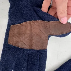 Hotfingers Fleece Gloves Mens OS Navy Blue‎ Leather Trim Gorpcore Winter thumbnail 6