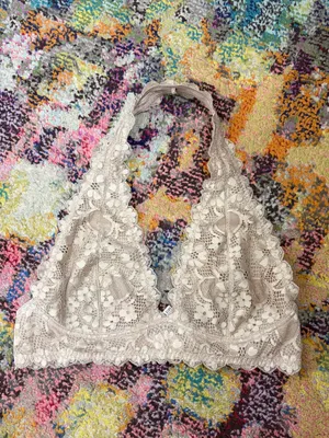 Free People Galloon Lace Halter Bralette Size Medium thumbnail 4