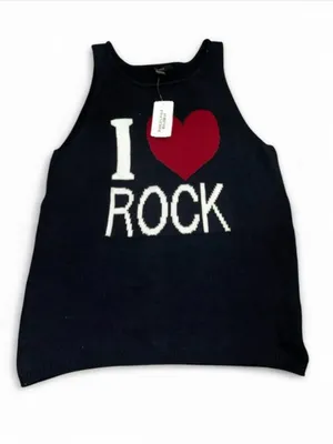 Forever 21 Navy Tank with Red Heart Graphic thumbnail 1