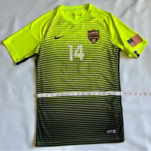LA United Futbol Academy Woman’s Shirt Yellow Soccer Jersey Adidas Size Small thumbnail 4