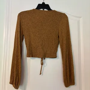 Altar'd State Gold Synched Crop Sweater thumbnail 2