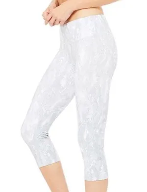 ALO yoga white python cropped leggings thumbnail 1