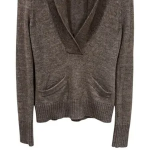 J. Crew Alpaca Blend Plunge V-Neck Long Sleeve Sweater Capsule Cozy Cabincore‎ S thumbnail 4