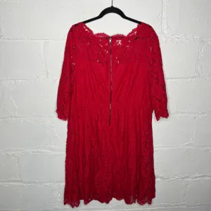 Lane‎ Bryant Women's Scallop Lace Exposed Zipper Elbow Length Sleeves Dress 16 thumbnail 3
