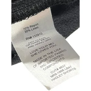 Show Me‎ Your Mumu Women's L Hadley High Rise Linen Shorts Black Coastal Casual thumbnail 5