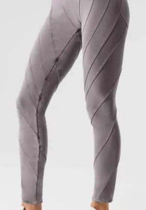 Alo yoga washed alosoft high waist grey wash sunray legging XS thumbnail 1